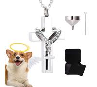 Urn Necklaces for Ashes, Concealed Ashes Pendant, Creative Cross Urn Pendant Necklace with Compartment for Remembrance, Cremation, Home Display, Funeral