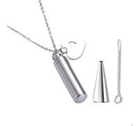 Urn Necklaces For Ashes,Cylindrical Urn With Heart Pendant Memorial Ash Keepsake Cremation Pendant Necklace For Women Men Urn Lockets For Human And Pet Ashes ui