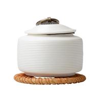 Urn Pet Death Home Burial Cinerary Ashes Memorial Cat Dog Paradise Animal Put At Home Coffin Ceramic Cremation(White,L)