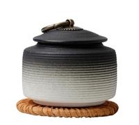 Urn Pet Death Home Burial Cinerary Ashes Memorial Cat Dog Paradise Animal Put At Home Coffin Ceramic Cremation(Black white,L)