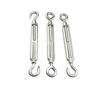 urnbuckle Wire Tensioner, 1Pcs M4 M5 M6 M8 M10 Adjust Chain Rigging Hooks & Eye Turnbuckle Wire Rope Tension(Cc Type,M6)