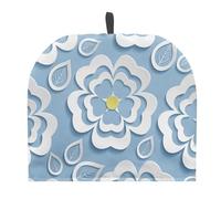 Urndoeng 3D Floral Embossed Tea Cosy, Light Blue Textured Cover with Hanging Loop, Heat-Resistant Insulator for 4-8 Cup Teapots, British Breakfast & Afternoon Tea