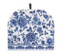 Urndoeng Blue White Floral Print Tea Cosy for Teapot Stylish Fabric Quilted Padding & Heat-Proof Teapot Cover Soft Tea Cozy for Household Kitchen