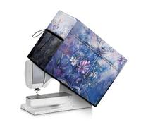 Urndoeng Dragonfly Print Sewing Machine Cover - A Ideal Blend of Art and Functionality,with Storage Pockets, Fits Standard Brother, Singer Machines (Blue)