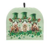 Urndoeng Green Insulated Tea Cosy For Teapot Extra Thick Padding Teapot Cover For St. Patrick'S Day Party & Coffee Time St. Patrick'S Kitchen Decor Funny Cow Print