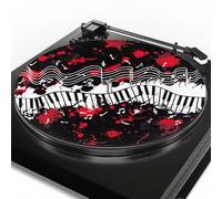 Urndoeng Halloween Turntable Mat - 11.6 Inch Turntable Slipmat For Vinyl Lp - Anti-Static Record Player Mat - Vinyl Slipmat 3mm Thickness Piano keys Print