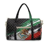 Urndoeng Mexico Style Fashion Quilted Weekender Bag, Travel Duffel with Inner Divider and Exterior Zipper Pocket for Overnight Trip