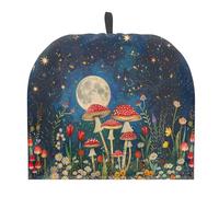 Urndoeng Mushroom Moon Pattern Tea Cosy for Teapot Stylish Fabric Quilted Padding & Heat-Proof Teapot Cover Soft Tea Cozy for Household Kitchen (Blue)