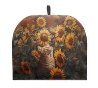 Urndoeng Orange Cat Tea Cosy for Breakfast & Tea Time,Sunflowers 600D Polyester Heat-Resistant Cover w/Hanging Loop, 4-8 Cup Teapot Insulator, British Farmhouse Kitchen Décor