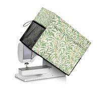 Urndoeng Sewing Machine Cover,Protective Cover with Side Handle and Sewing Essentials Pockets,Dust & Pet Hair Protection,Fits Standard Singer & Brother Machine William Morris Green