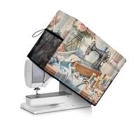 Urndoeng Sewing Theme Sewing Machine Cover - Fits Standard Singer, Brother and Janome Machines, Protecting & Decorating Your Sewing Space (Blue)