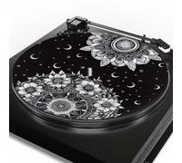 Urndoeng Star Moon Mandala Turntable Mat 11.6 Inch Turntable Slipmat Antistatic Anti Slip Felt Platter Slip Mat For Better Sound Fit Vinyl Vintage Player