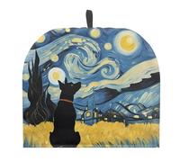 Urndoeng Starry Night Tea Cosy for 6-Cup Teapot, Oil Painting Inspired Insulator w/Hanging Loop, 600D Polyester Heat-Resistant for British Breakfast & Coffee Time, Machine Washable Blue
