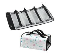 Urndoeng Teeth Theme Hanging Roll-Up Makeup Bag Travel Toiletry Organizer for Women - 4 Removable Storage Bags - Organize Make Up Cosmetics First Aid Medicine Personal Care Bathroom