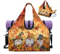 Urndoeng Thanksgiving Elf Pattern Yoga Mat Bag Exercise Yoga Mat Carrier Multi-Functional Storage Bag Travel Fitness Backpack