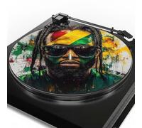 Urndoeng Turntable Mat Platter Slipmat For 12" Vinyl Vintage Record Player - Antistatic Cover, Reduces Noise & Sounds From Static & Dust - Record Player Mat Reggae Singer Print
