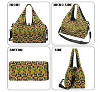 Urndoeng Yoga Mat Gym Bag with Shoe Compartment Zipper Yoga Mat Carrier for Pilates,Gym,Resort,Picnic Lightweight Fitness Bags Built-in Pocket Kente Print