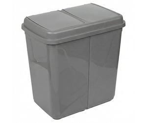 URNLIVING 90L Double Kitchen Recycling Bin Under Sink | Dual Compartment Pull-Out Trash Can - Grey