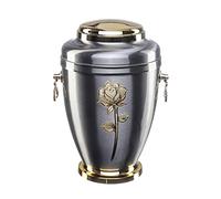Urns for Ashes Adult Large Cremation Funeral Human Memorial Burial Remain Metal Full Size Gold Silver Handle Rose