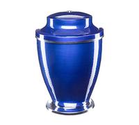 Urns for Ashes Adult Large Cremation Funeral Human Memorial Burial Remain Metal Full Size Silver Blue