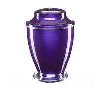Urns for Ashes Adult Large Cremation Funeral Human Memorial Burial Remain Metal Full Size Silver Purple