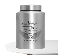 Urns for Dogs for Ashes, Small Urn for Ashes | Water Resistant Reliable Water Resistant Stainless Steel Memorial of Angelic Animals Angel Memorial for Outdoor Burial Home