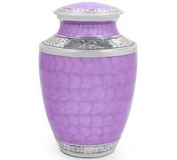 Urns for Human Ashes Adult Female and Male 200+ Cubic Inches, Decorative Burial Urn, Funeral Cremation Urns for Women and Men, Handcrafted Urn for Ashes Adult, 10.5" Purple Silver - ALPHA Living HOME