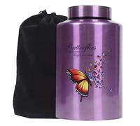 Urns for Human Ashes Adult Female Up to 220 lbs,Purple Butterfly Urn for Mom Ashes with Velvet Bag,Decorative Urns for Ashes Adult Women,Cremation urn Female (Butterfly, Purple)