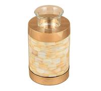 UrnsWithLove Elegant Aluminium Tealight Candle Urn Memorial Funeral Ashes Holder Child Pet Human Handcrafted Tribute (MOP-Gold)