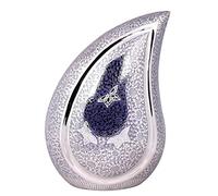 UrnsWithLove Teardrop Style Brass Cremation Urn for Ashes, Funeral Memorial Teardrop Ashes Urn U.K Supplier (Large 12 Inch Purplish Blue)