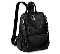 Uromee Travel Backpack Purse for Women Vegan Leather Ladies Fashion Tassel Shoulder Bag Convertible, 0243 Black, L, Daypack Backpacks
