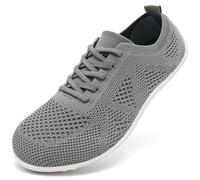 UROMGV Barefoot Shoes for Women Minimalist Slip On Zero Drop Jogging Sneakers Comfortable Soft Fashionable Yoga Shoes Light_Gray UK 7