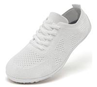 UROMGV Barefoot Shoes for Women Minimalist Slip On Zero Drop Jogging Sneakers Comfortable Soft Fashionable Yoga Shoes White UK 5