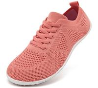 UROMGV Barefoot Shoes for Women Minimalist Slip On Zero Drop Jogging Sneakers Comfortable Soft Fashionable Yoga Shoes Pink UK 4