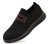 UROMGV Men Slip on Walking Shoes Lightweight Casual Tennis Shoes Non Slip Comfortable Breathable Sneakers Classic Style Men Skateboarding Hike All Black UK 9