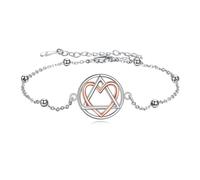URONE Adoption Bracelet Sterling Silver Adoption Day Heart Adoption Symbol Charm Bracelet Adoptive Jewellery Foster Parent for Women Stepmom
