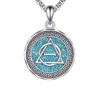 URONE Cross Necklace 925 Sterling Silver Turquoise Virgin Mary/Jerusalem Cross/St Brigids Cross Pendant Necklace Catholic Jewellery Gifts for Women Men