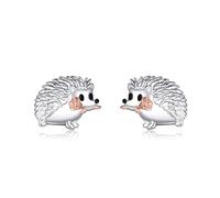 URONE Hedgehog Earrings 925 Sterling Silver Hedgehog Stud Earrings for Women Cute Hedgehogs Jewellery Gifts for Women