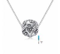 URONE Hummingbird Urn Necklace for Ashes Sterling Silver Hummingbird Flower Charm Memorial Keepsake Memory Cremation Jewellery Gifts for Women