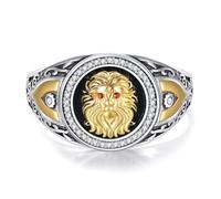 URONE Lion Ring 925 Sterling Silver Animal Kingdom The King Lion Head Ring Jewellery Gifts for Men Women #10