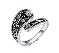 URONE Phoenix Spoon Ring 925 Sterling Silver Phoenix Adjustable Thumb Rings Open Statement Ring Phoenix Jewellery Phoenix Bird Gifts for Women Men