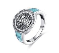URONE Saint Benedict Ring 925 Sterling Silver St Benedict Medal Mens Signet Ring Religious Pinky Ring Jewellery Gifts for Women Men #10