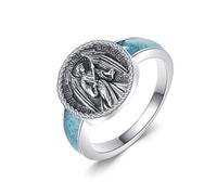 URONE Saint Raphael Ring 925 Sterling Silver Archangel Raphael Signet Ring Religious Jewelry Gift for Women Men #8