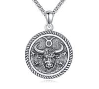 URONE Taurus Necklace 925 Sterling Silver Taurus Pendant And Chain Constellation Necklace Taurus Jewellery Taurus Birthday Gifts for Women Men