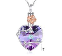URONE Urn Necklace for Ashes 925 Sterling Silver Cremation Pendant That Holds Ash Memorial Jewellery Gifts for Loved Ones