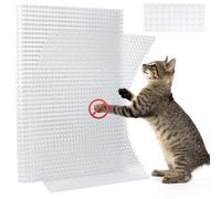 Uross 18 Pieces Cat Deterrent Mat Pet Repellent Mat with Spikes Keep Cats off Counter Anti Cat Pad Dogs Spiked Deterrent Mats for Outdoor Indoor Garden Window Sofa(41 x 33 CM,Clear)