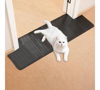 Uross Carpet Protector for Pets - 3PCS Black Round Corner Plastic Cat Scratch Protector Mat, Anti-Scratch Under Door Cat Mat