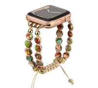 URPANDA Boho Band Compatible with Apple Watch Bands for Women Men 38mm 40mm 41mm 42mm, Natural Stone Dressy Wrap Beaded Heart Bracelet Watch Strap for iWatch Band Series 11/10/9/8/7/6/5/4/3/2/1/SE 3