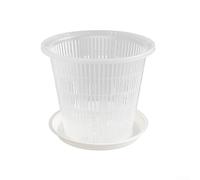 URPIZY 1 PACK Plastic Flower Pot With Holes, Transparent Root-controlled Orchid Planting Pot 11cm