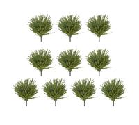 URPIZY 10 Pcs Dark Green Artificial Bushes 3cm for Mini Fake Shrubs Outdoor Garden Patio Walkway Decor Sun Resistant Plastic Faux Greenery